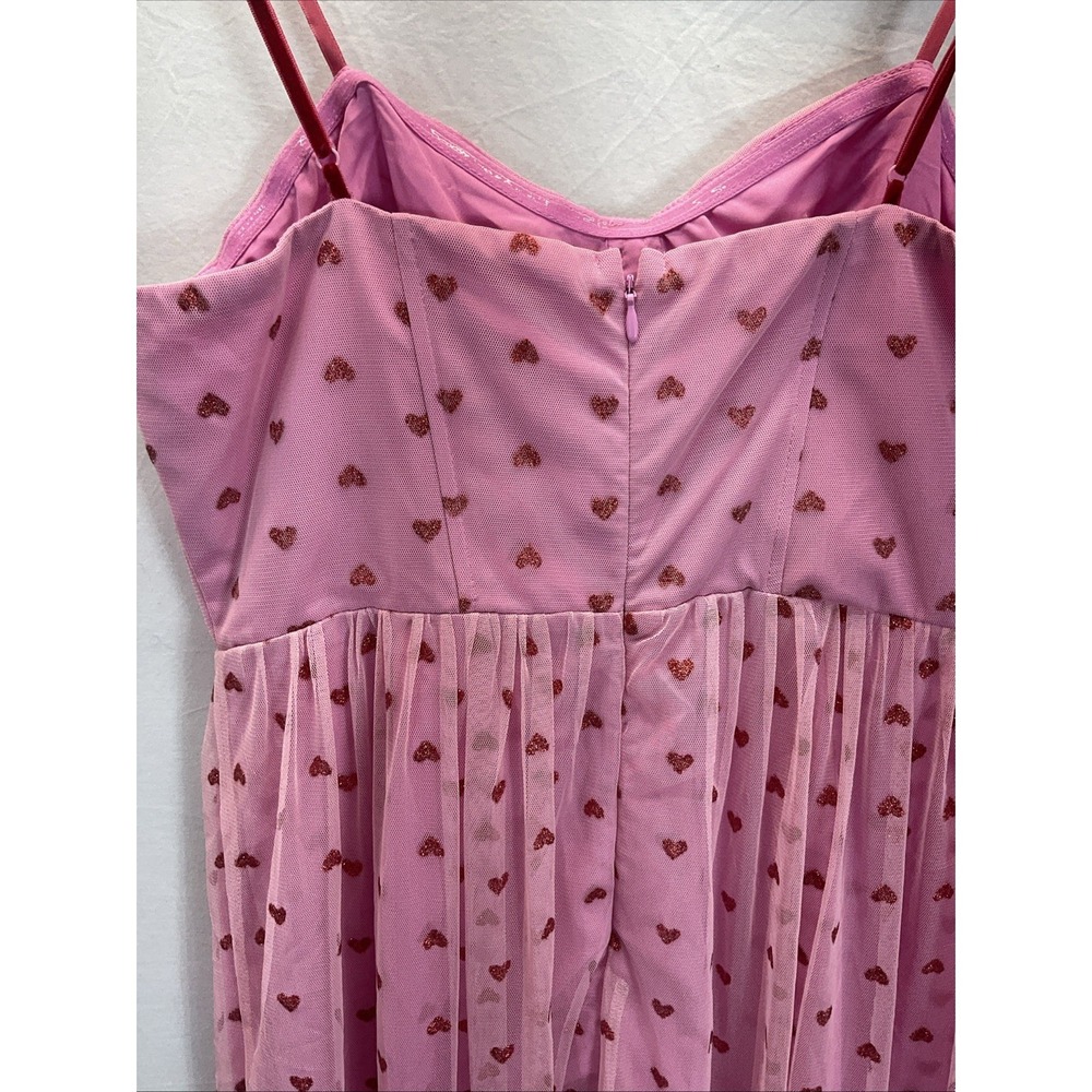 NEW Betsey Johnson Heart Pink Bustier Corset Tulle Midi Dress size 10 flowy - Picture 5 of 10